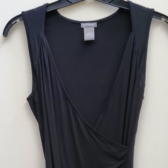 Ann Taylor Sleeveless Surplice V-neck Top | Like New | XXSP | Black - Picture 5 of 11